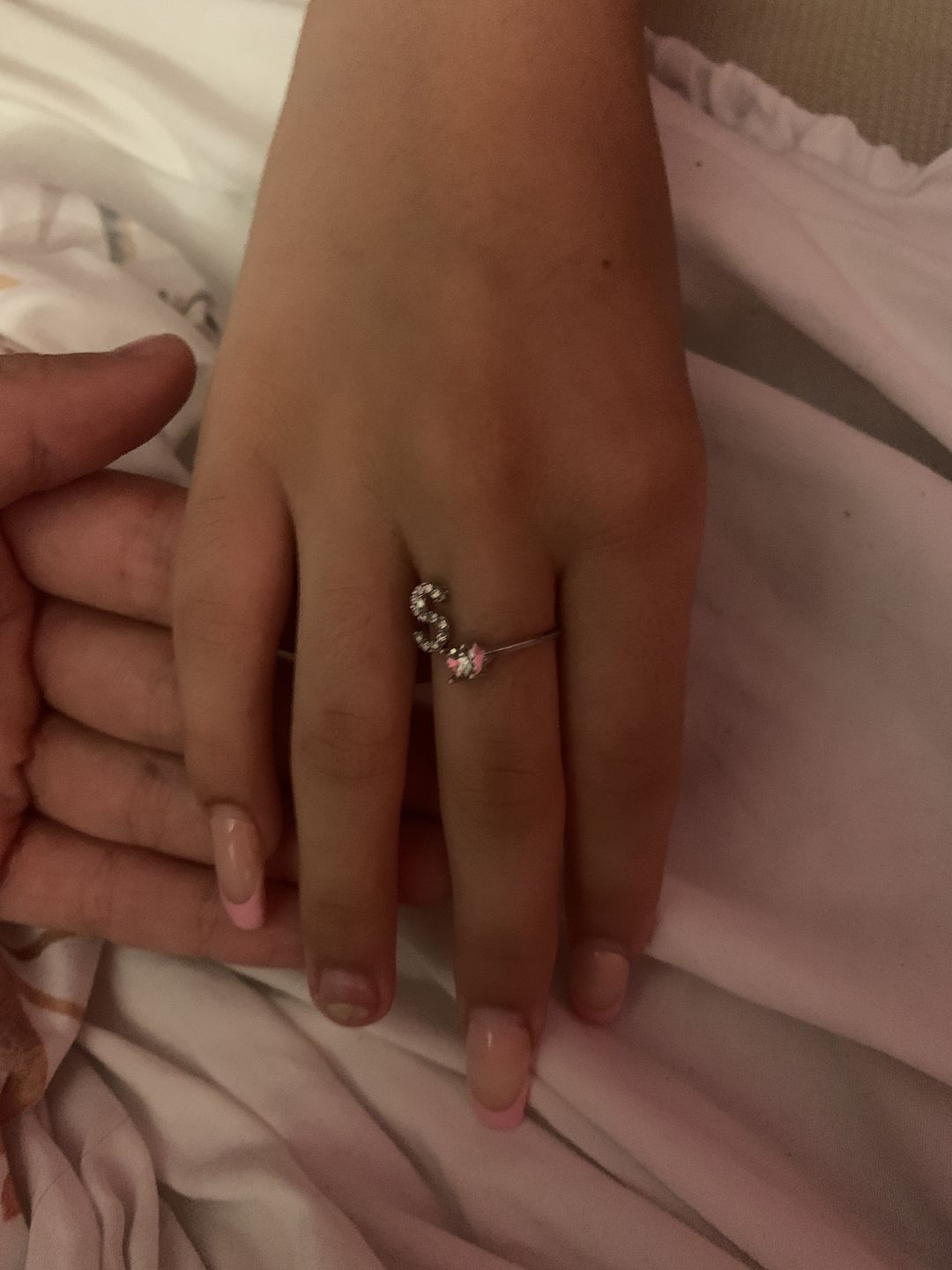 Customer photo review of Initial Sterling Silver Ring