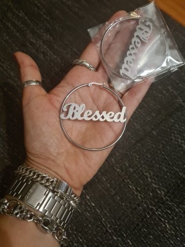 Customer photo review of GENESIS HOOPS EARRINGS