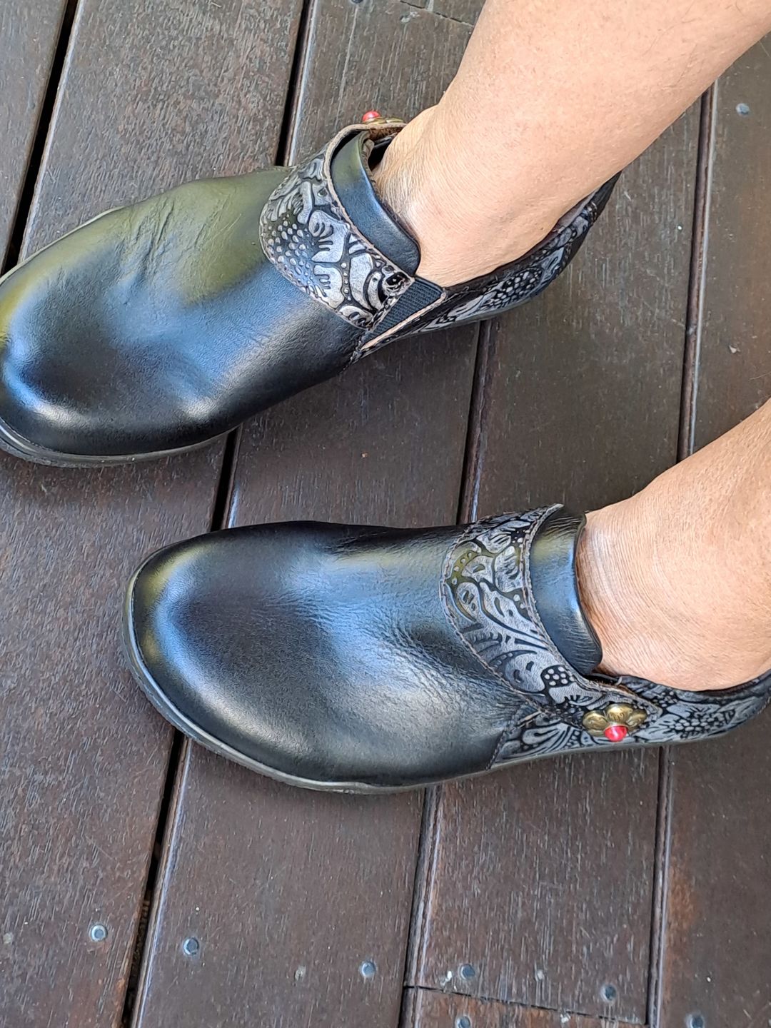 Customer photo review of Vintage Genuine Leather Comfy Flat Shoes