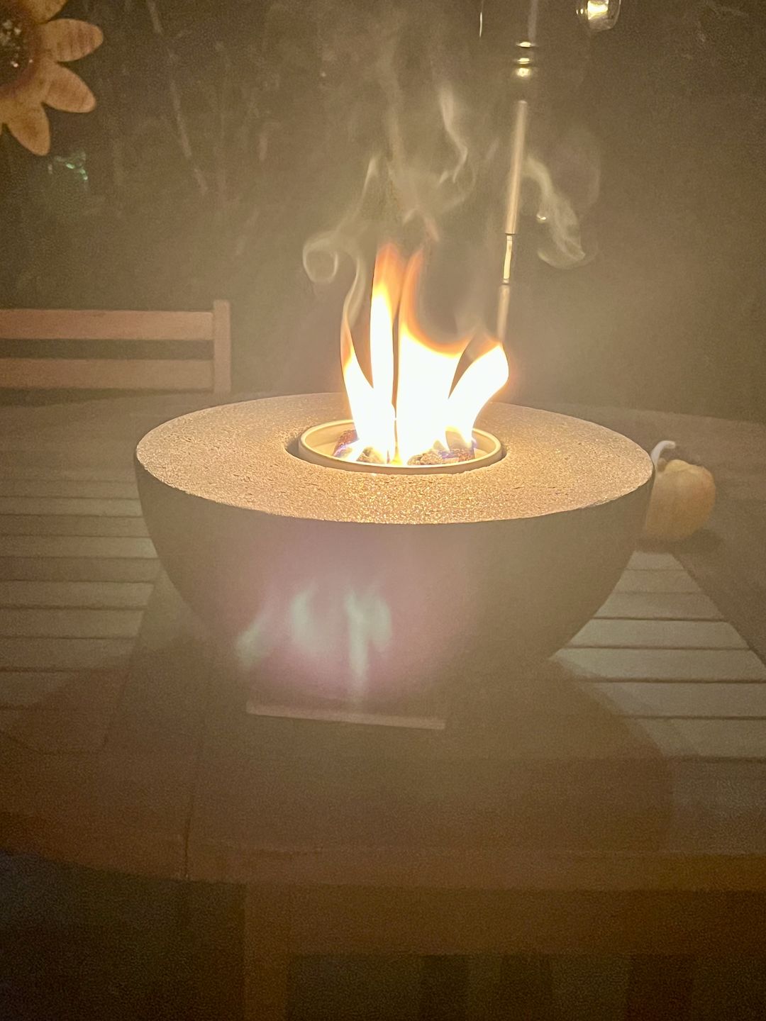 Customer photo review of Concrete Semi-Round Fire Pit