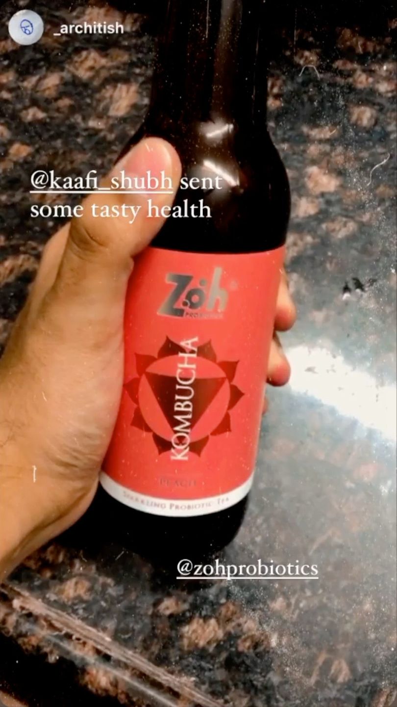 Customer photo review of Zoh Probiotics Peach Kombucha: Fruity Delight for Gut Health