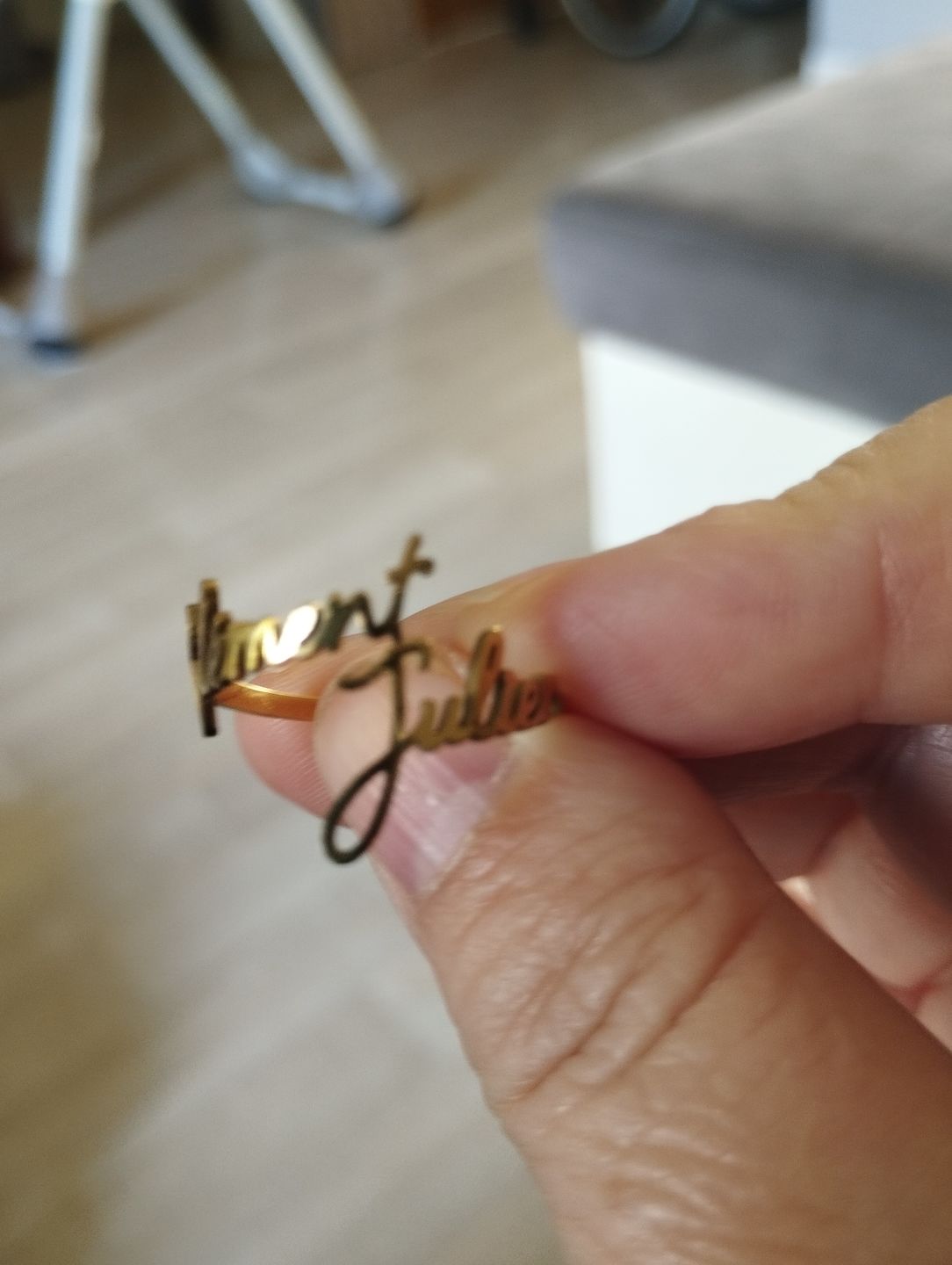 Customer photo review of Bague Deux Prénoms Personnalisable