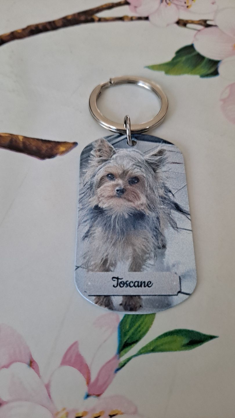Customer photo review of Photo double face - Porte-clés Dog Tag personnalisé