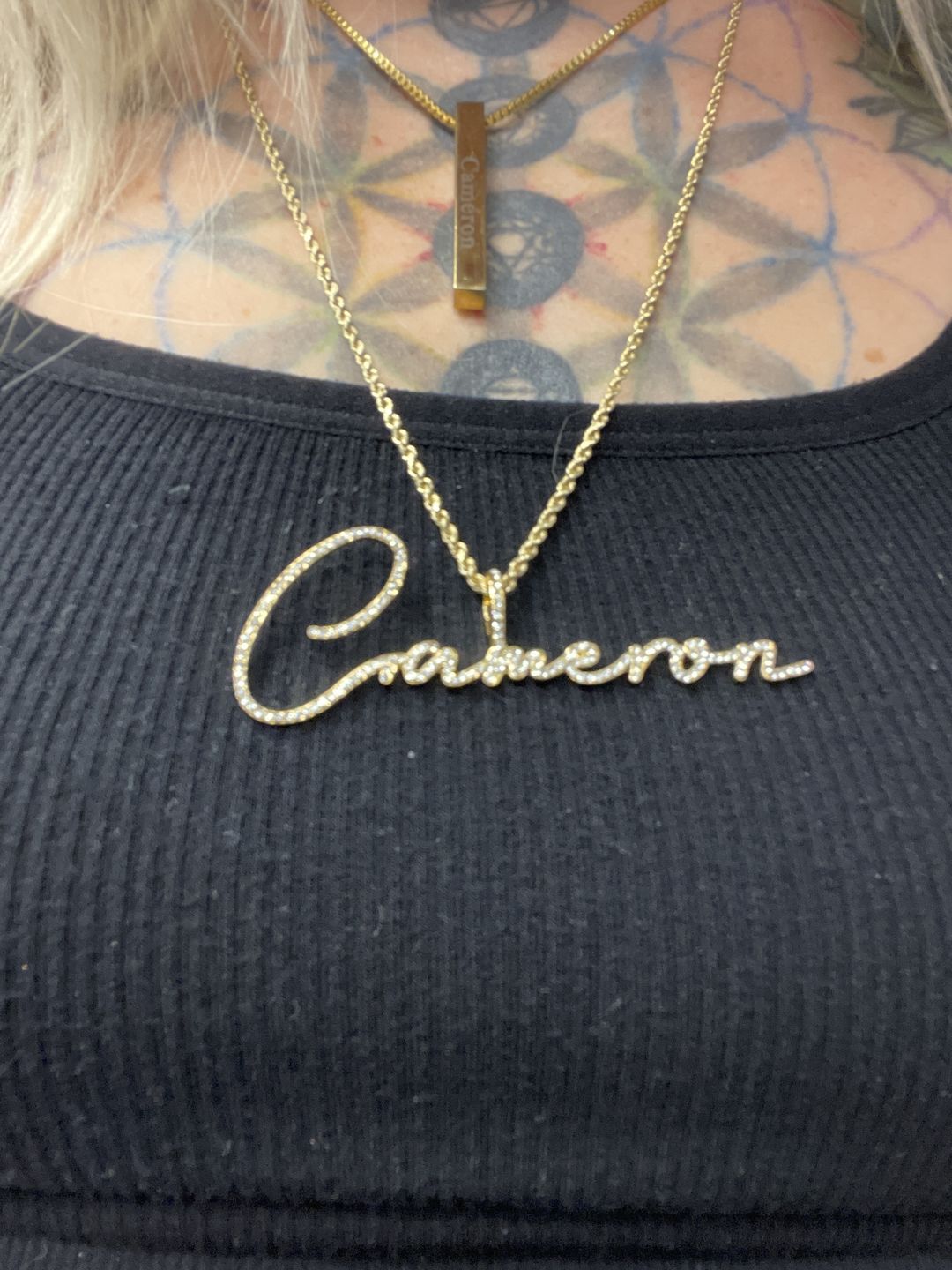 Customer photo review of Luxe Crystal Custom Pendant Necklace