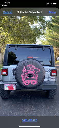 Customer photo review of Messy Bun w/ Dog Paw Sunglasses