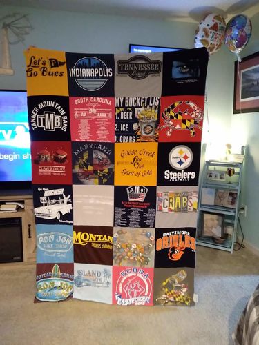 T-shirt quilt featuring pittsburgh steelers, baltimore orioles by Sherry from SC