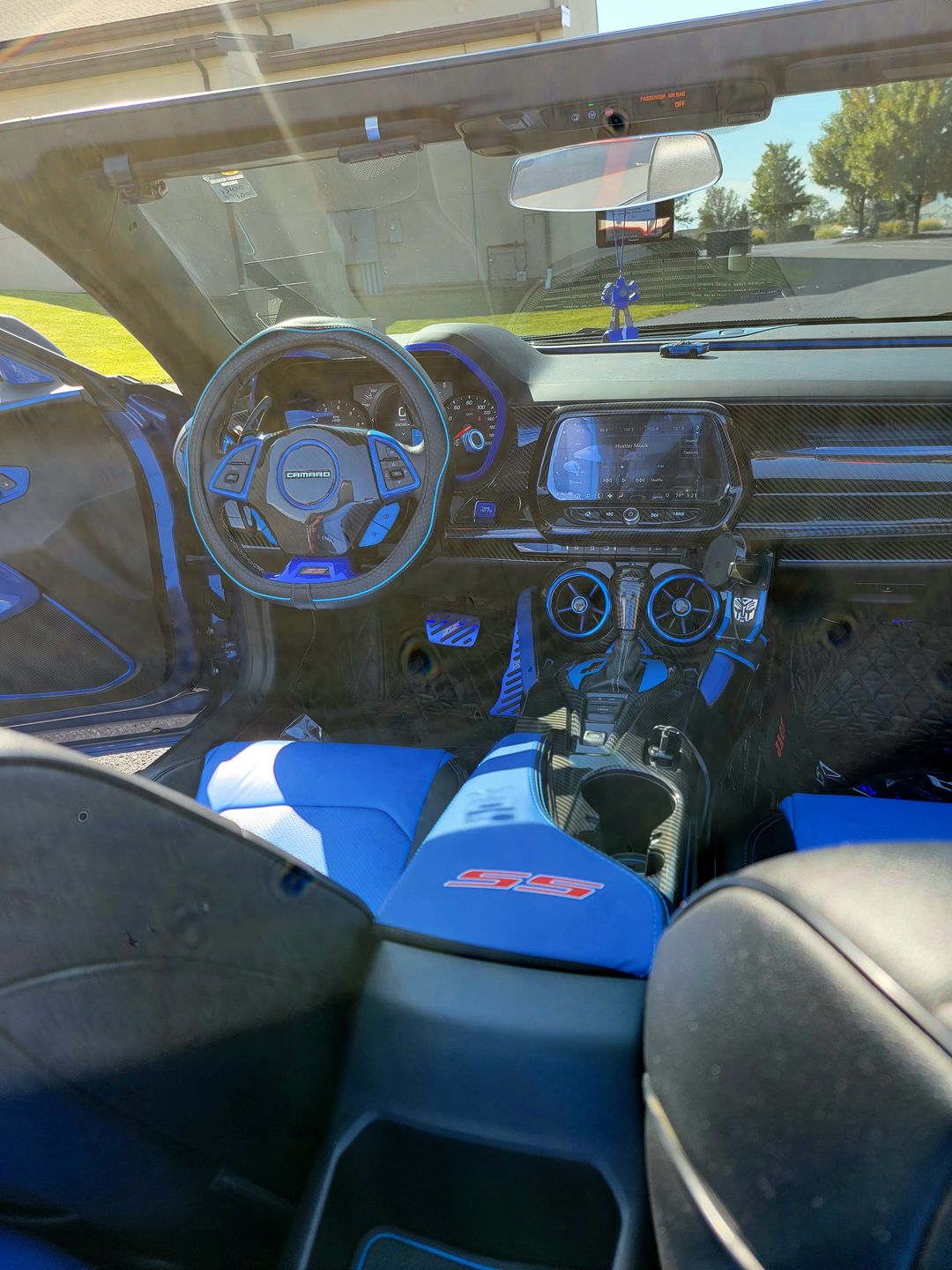 Customer photo review of Carbon Fiber Gauge Bezel Chrome Delete Cover for Chevy Camaro 2016-2023
