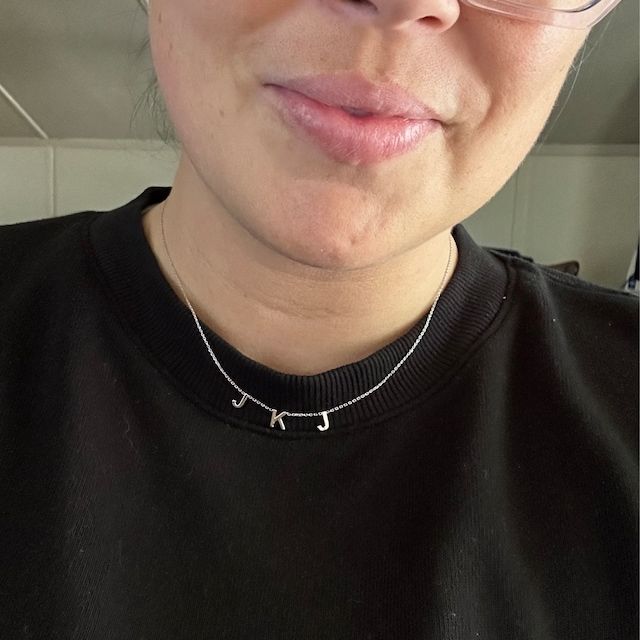 Customer photo review of Initial Letter Necklace