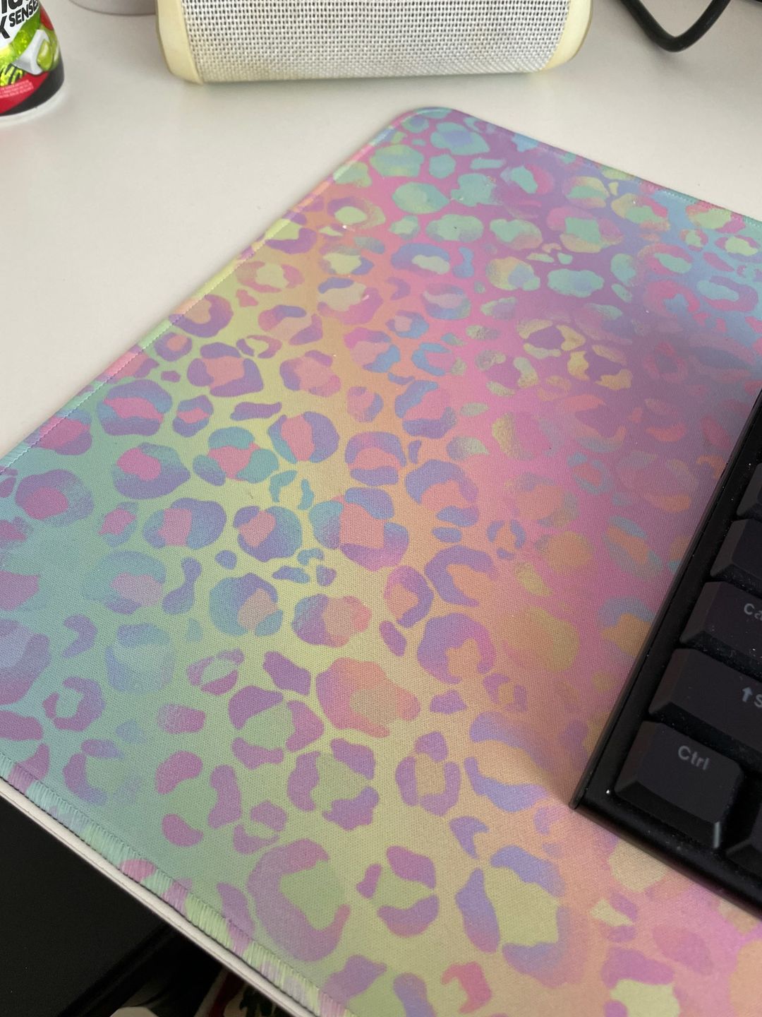 Customer photo review of Colourful Marble Keyboard and Mouse Mats - Larger