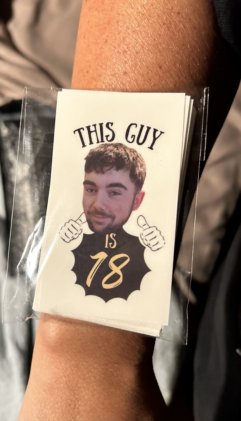 Customer photo review of This Guy's Birthday with Hands Custom Tattoo