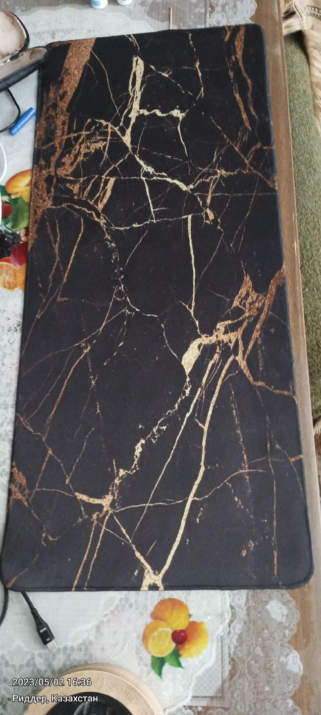 Customer photo review of Colourful Marble Keyboard and Mouse Mats - Larger