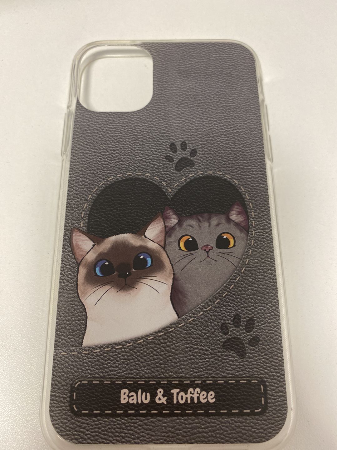 Customer photo review of Katzenherz Lederoptik  - Individuelle Handyhülle