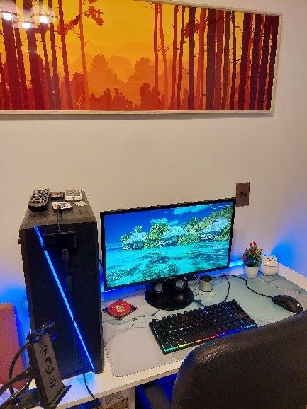 Customer photo review of Colourful Marble Keyboard and Mouse Mats - Larger