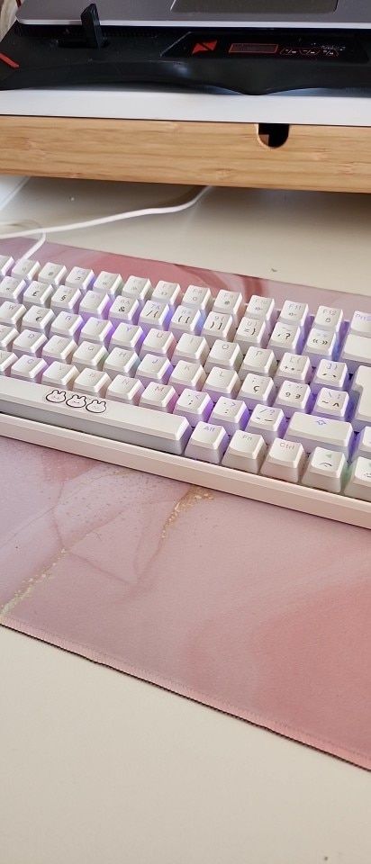 Customer photo review of Colourful Marble Keyboard and Mouse Mats - Larger