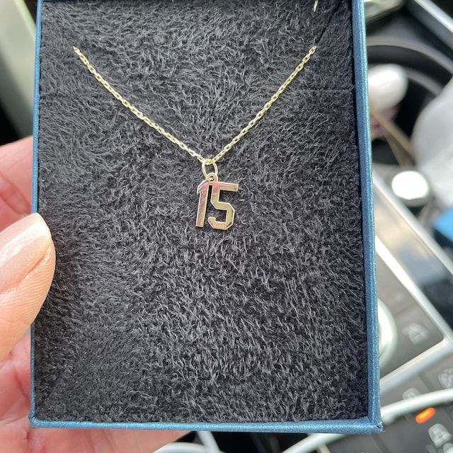 Customer photo review of Custom Number Necklace