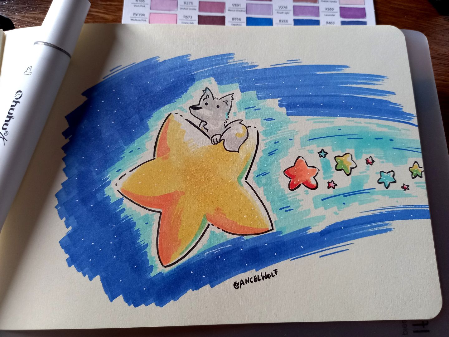 Customer photo review of Ohuhu Kaala Five Tones Slim Broad and Fine Dual Tips Alcohol Art Markers