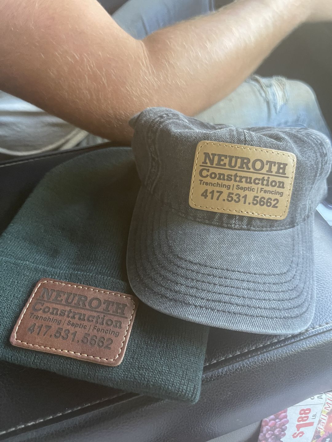 Customer photo review of Richardson 110 Flexfit Custom Leather Patch Hat