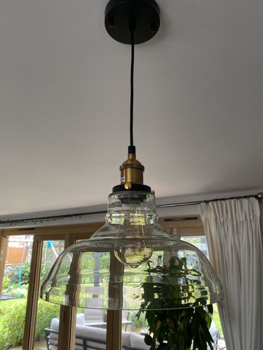 Customer photo review of Industrial Dome Clear Glass Pendant Light