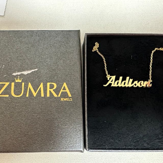 Customer photo review of Minimalist Name Necklace