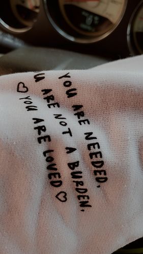 Customer photo review of Keep Going; 100 Reasons To Stay Alive (includes a back-print & sleeve-print!)