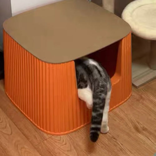 Customer photo review of Michu XXL Coral & BoBa Deluxe Cat Litter Box - Spacious Design with Scoop Included