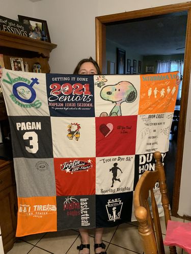 T-shirt quilt featuring east high school basketball by Julie from MO
