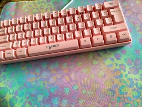 Customer photo review of Colourful Marble Keyboard and Mouse Mats - Larger