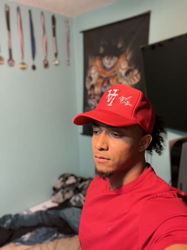 Customer photo review of Down LA Signature Trucker in Red