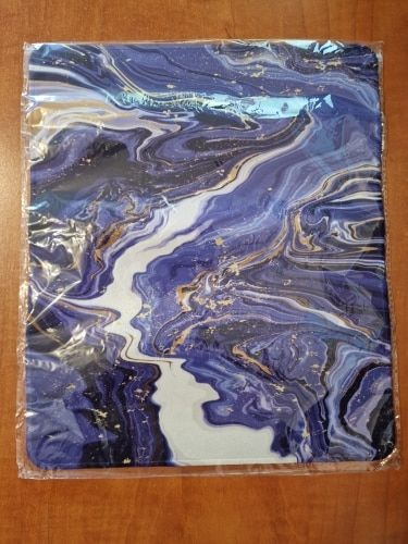 Customer photo review of Colourful Marble Keyboard and Mouse Mats - Larger