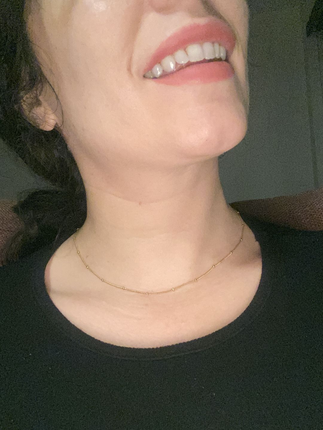 Customer photo review of Niyah Bead Gold Chain Necklace