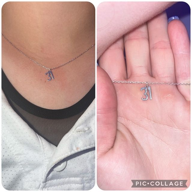 Customer photo review of Custom Number Necklace