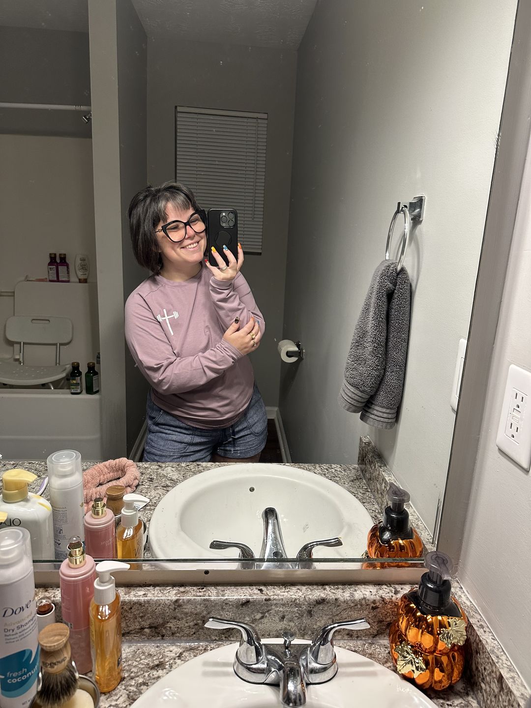 Customer photo review of Long Sleeve Performance Tee - Light Purple