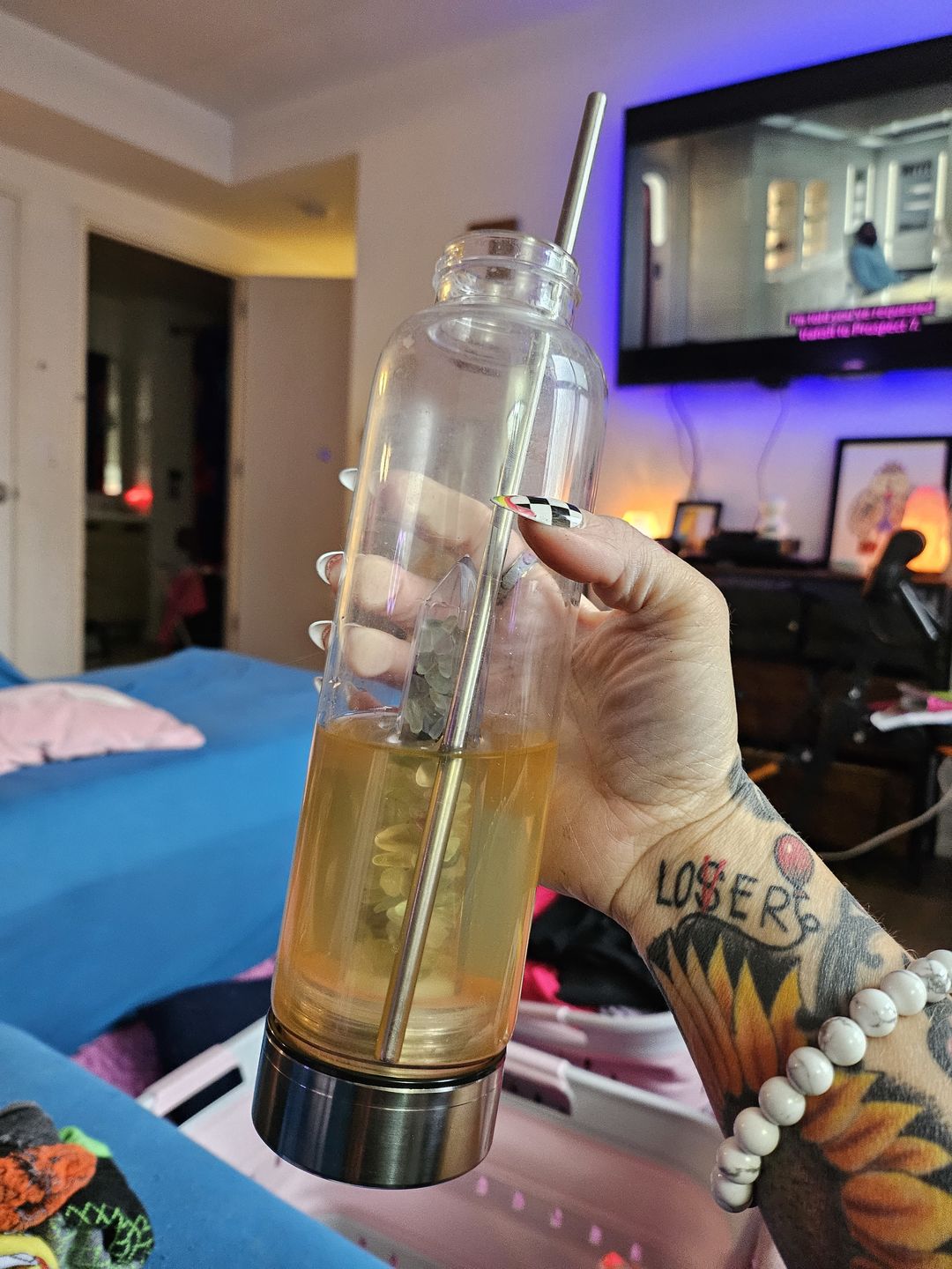 Customer photo review of Crystal Elixir Water Bottle