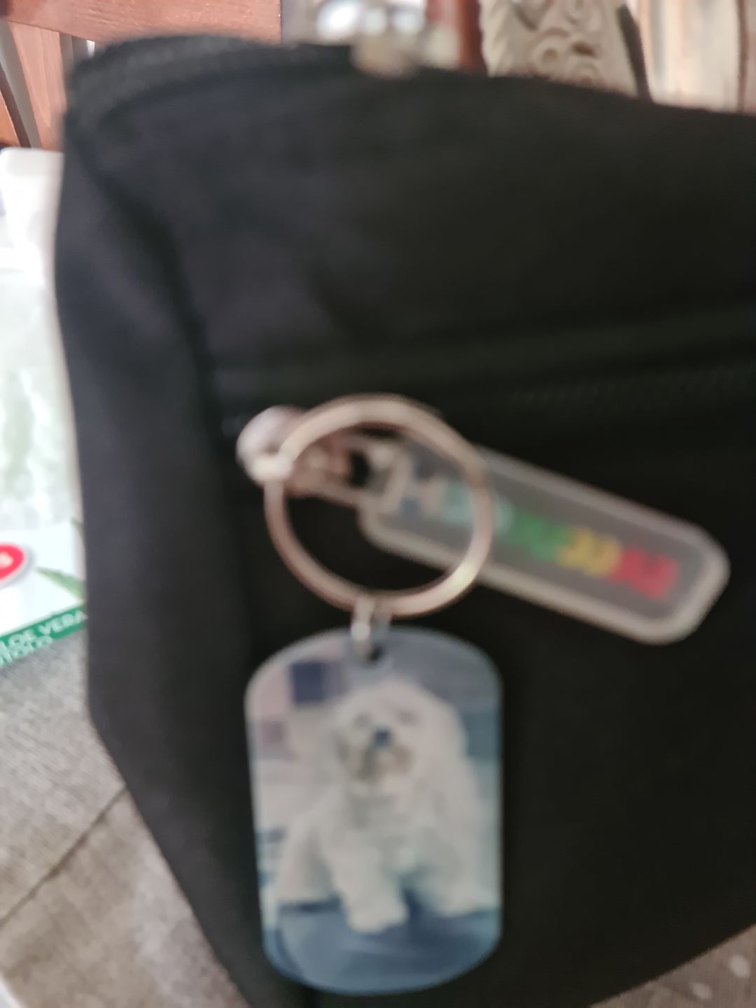 Customer photo review of Per sempre nel cuore - Portachiavi piastrina personalizzato