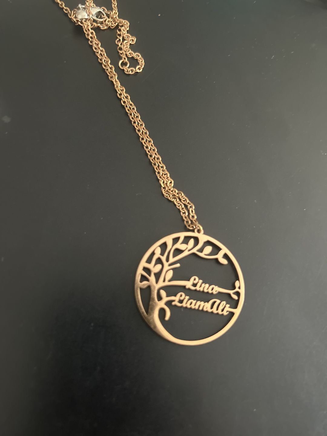 Customer photo review of Collier Prénom Arbre Généalogique - Arbre de vie