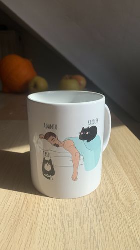 Customer photo review of Personalized Cat Dad Mug