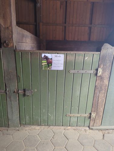 Customer photo review of Pferde Boxenschild mit Foto & Wunschtext
