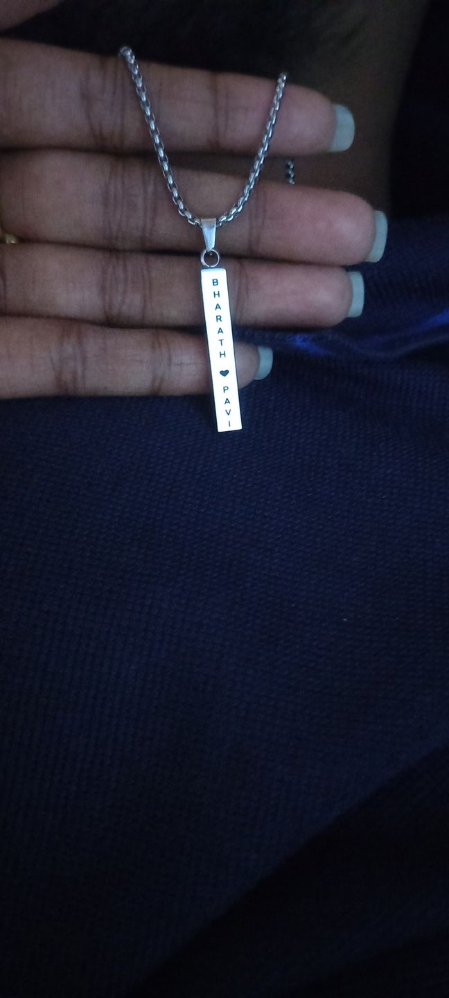 Customer photo review of Personalised Cuboid Locket for Men