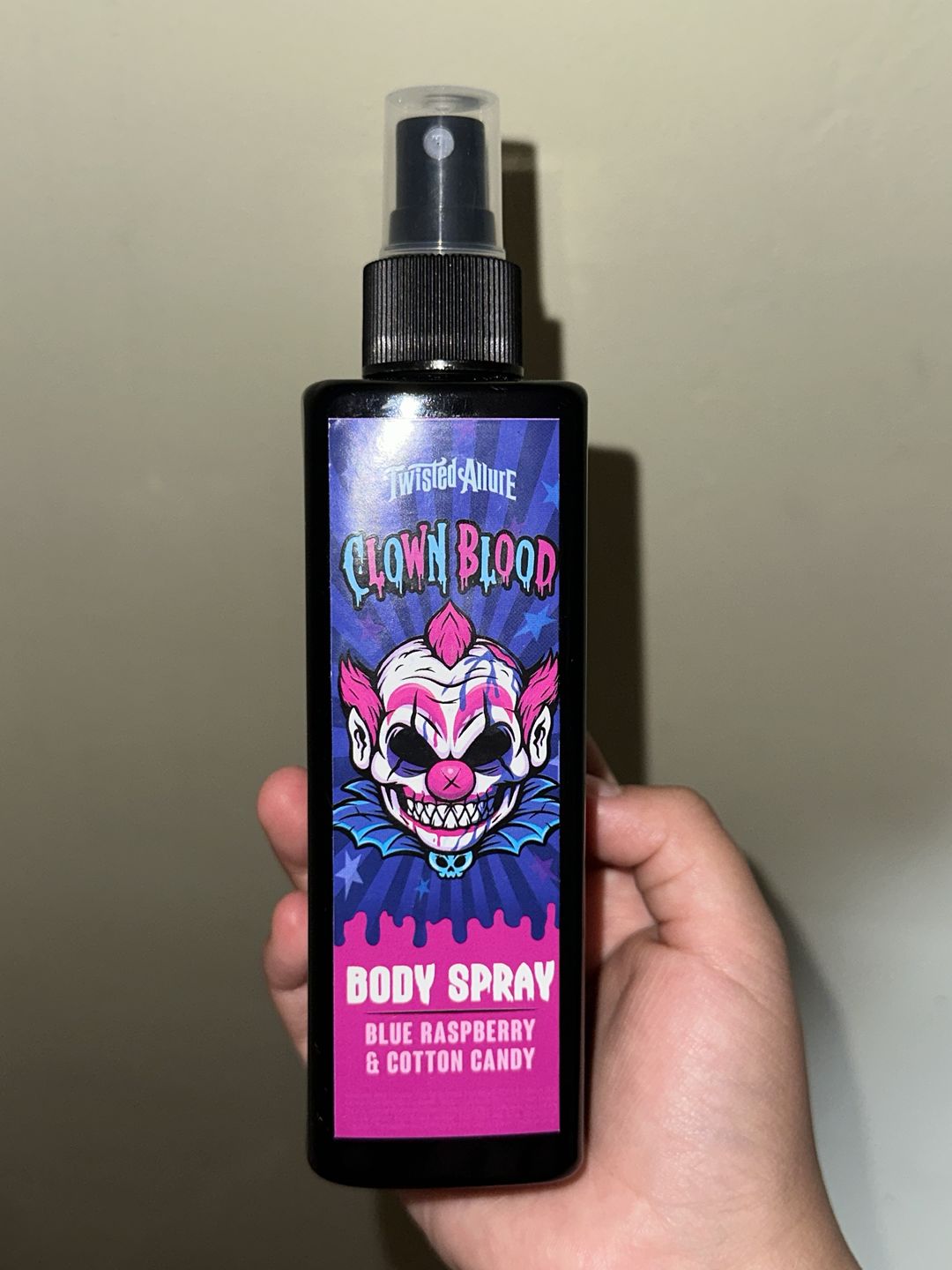 Customer photo review of Clown Blood Body Spray