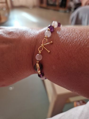 Customer photo review of Bracelet Anti-Douleurs en Malachite et Pierre de Lune | Or fin