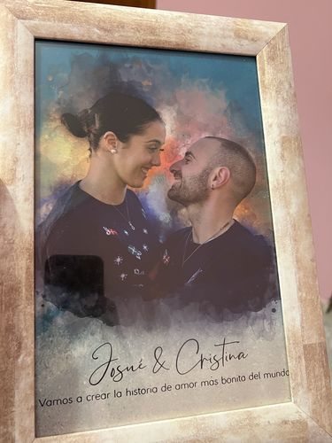 Customer photo review of Tu foto en estilo acuarela | Regalo personalizable para pareja, novia y novio