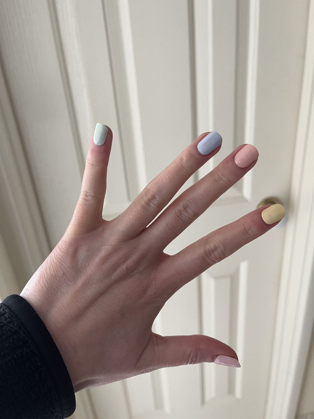 Customer photo review of Pastel Rainbow DIY Semicured Gel Nail Sticker Kit