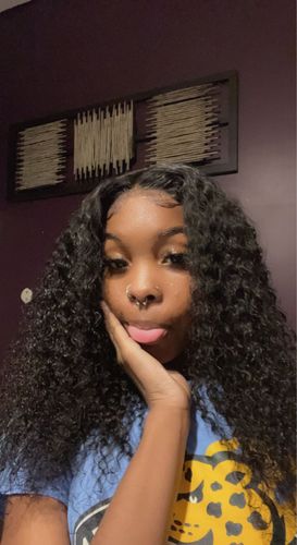 Customer photo review of Curly Wear & Go Glueless Wigs With Natural Hairline Dome Cap Lace Closure Wigs