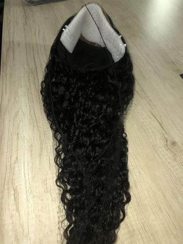 Customer photo review of Curly Wear & Go Glueless Wigs With Natural Hairline Dome Cap Lace Closure Wigs