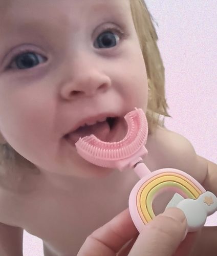 Customer photo review of Rainbow U-Shaped Sensory Toothbrush
