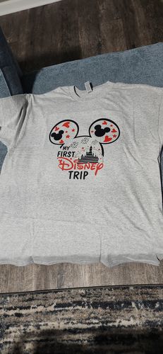 Customer photo review of My First Disney Trip Minnie DTF Heat Transfer, Disney Vacation Design, Mickey Minnie DTF