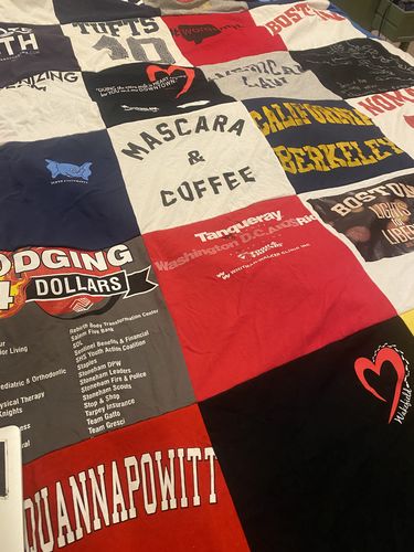 T-shirt quilt from tufts university, university of california berkeley by Mehreen from MA