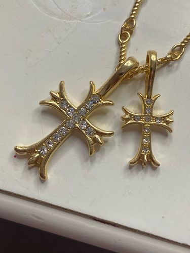 Customer photo review of Double Cross Necklace