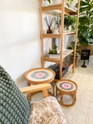 Customer photo review of Floral Rattan Table Set