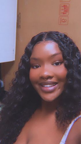 Customer photo review of Curly Wear & Go Glueless Wigs With Natural Hairline Dome Cap Lace Closure Wigs